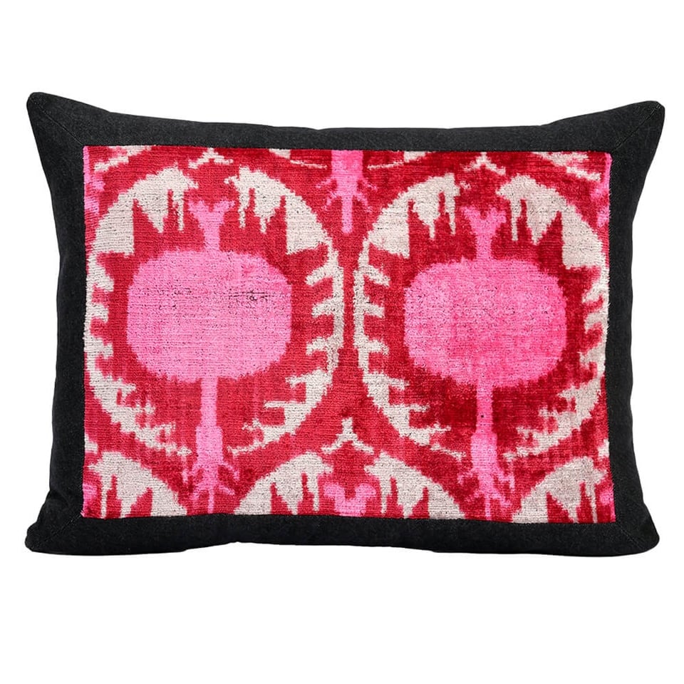Pink Pomegranate Ikat Pillow